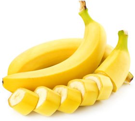 Банан на белом фонена белом фоне