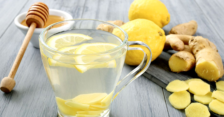 Вода с лимоном, медом и имбирем