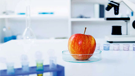 apple in lab