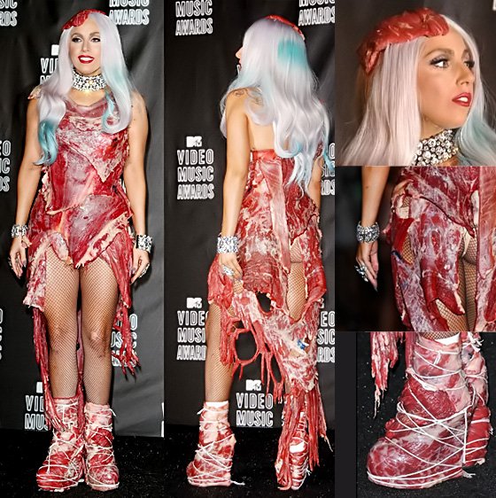 Платье Леди Гага из мяса