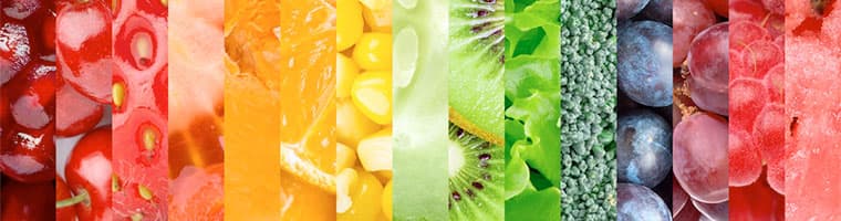 Сочные овощи и фрукты